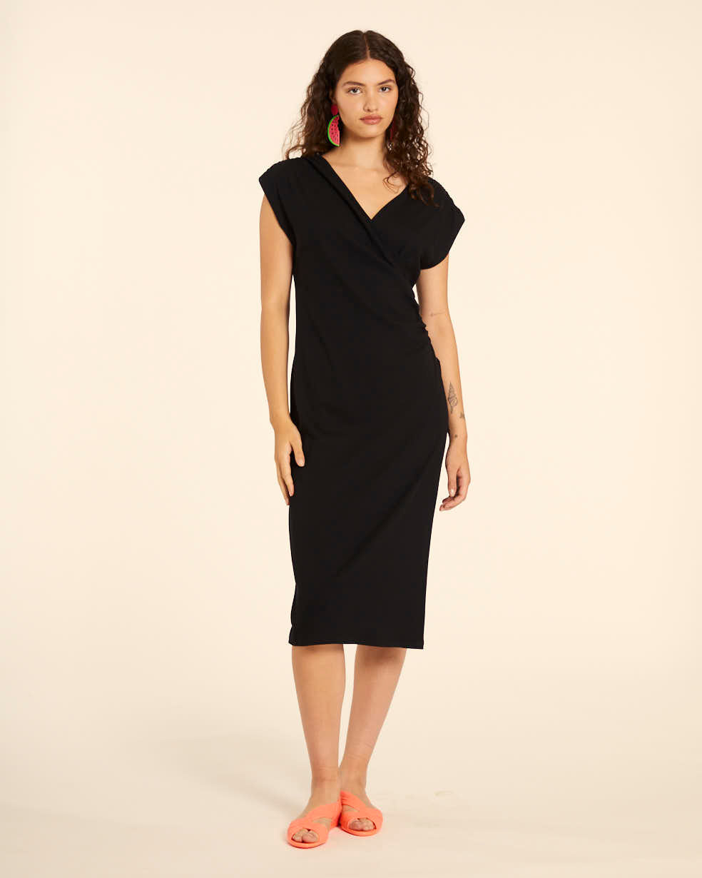 Vestido canale cruzado negro - Imagen 2