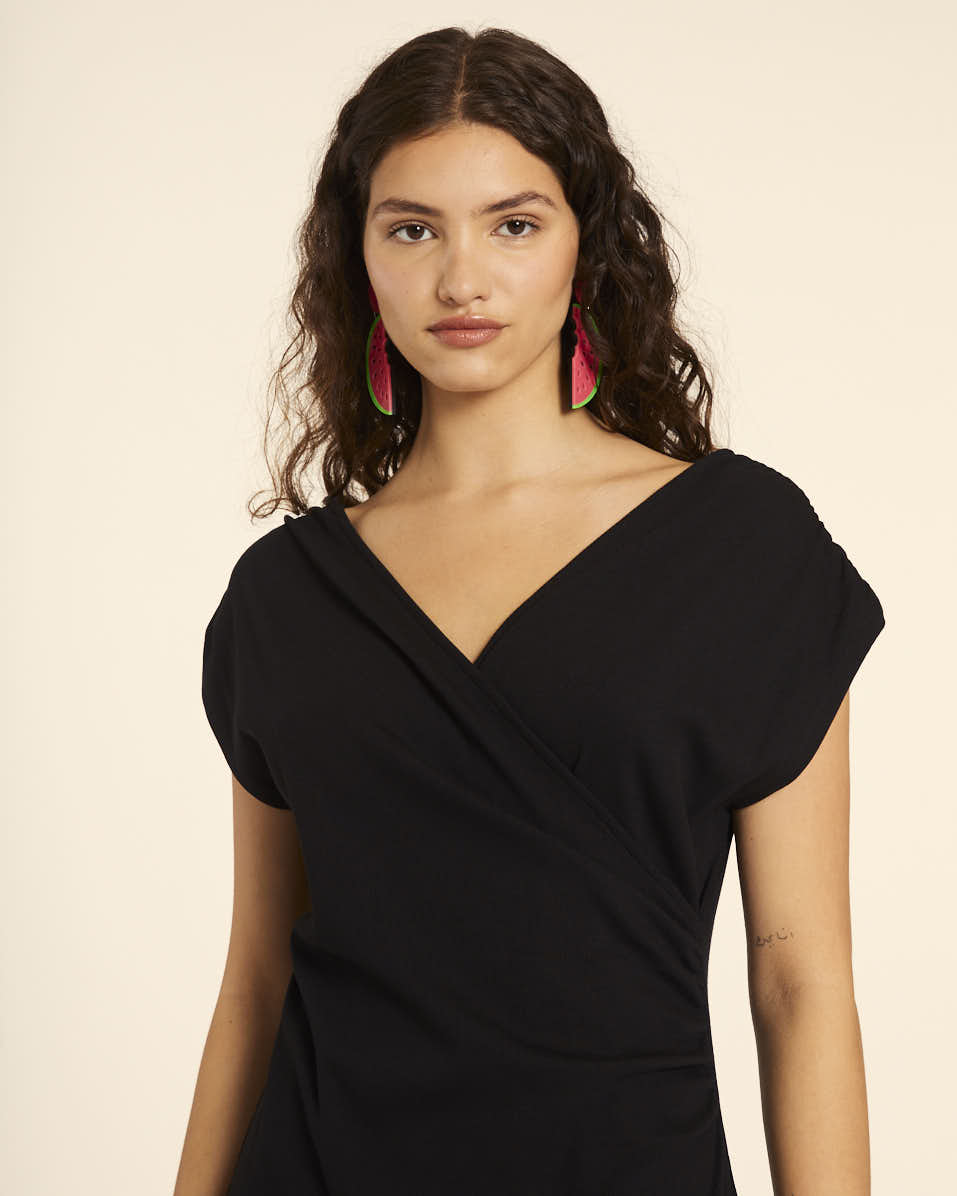 Vestido canale cruzado negro - Imagen 4