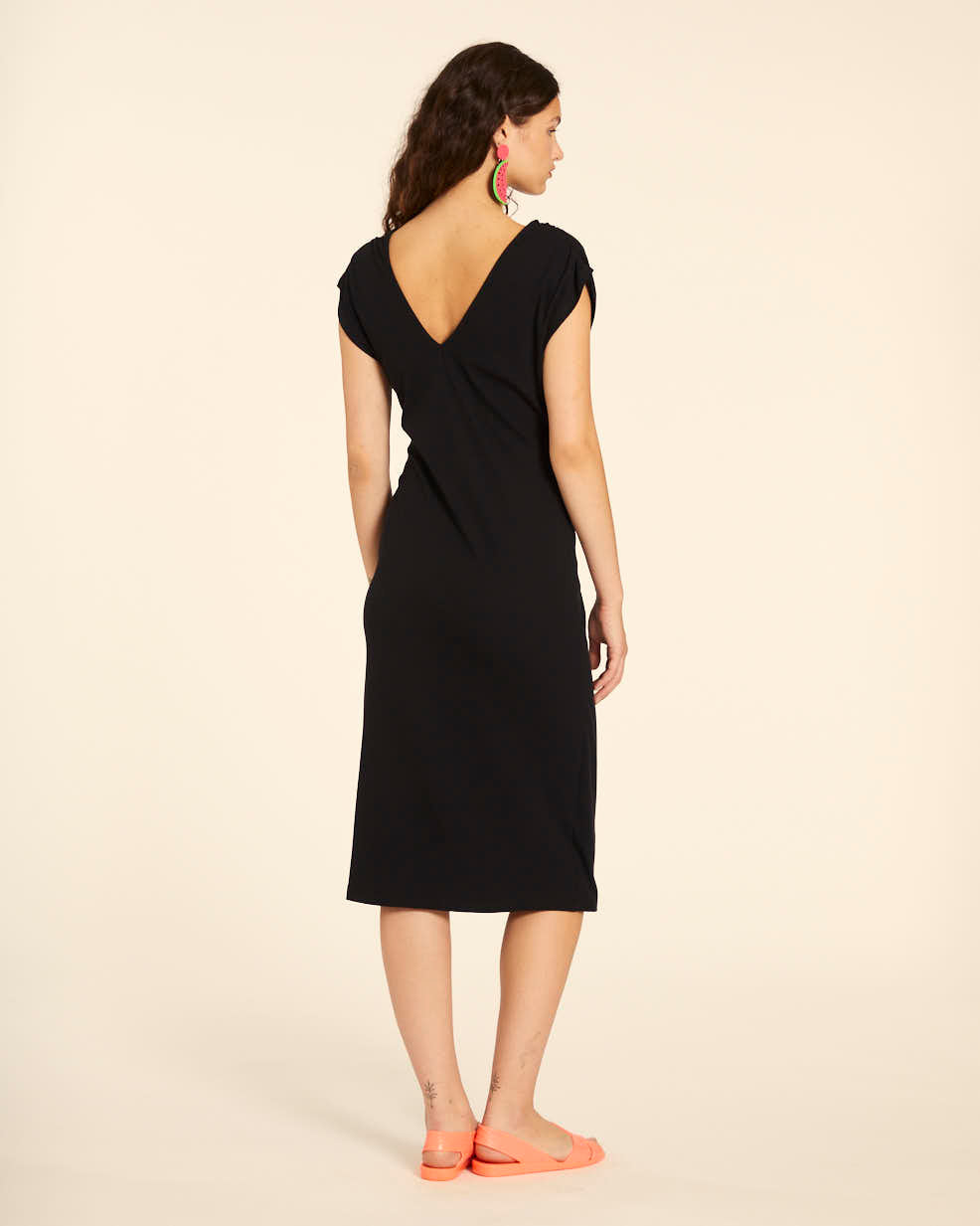 Vestido canale cruzado negro