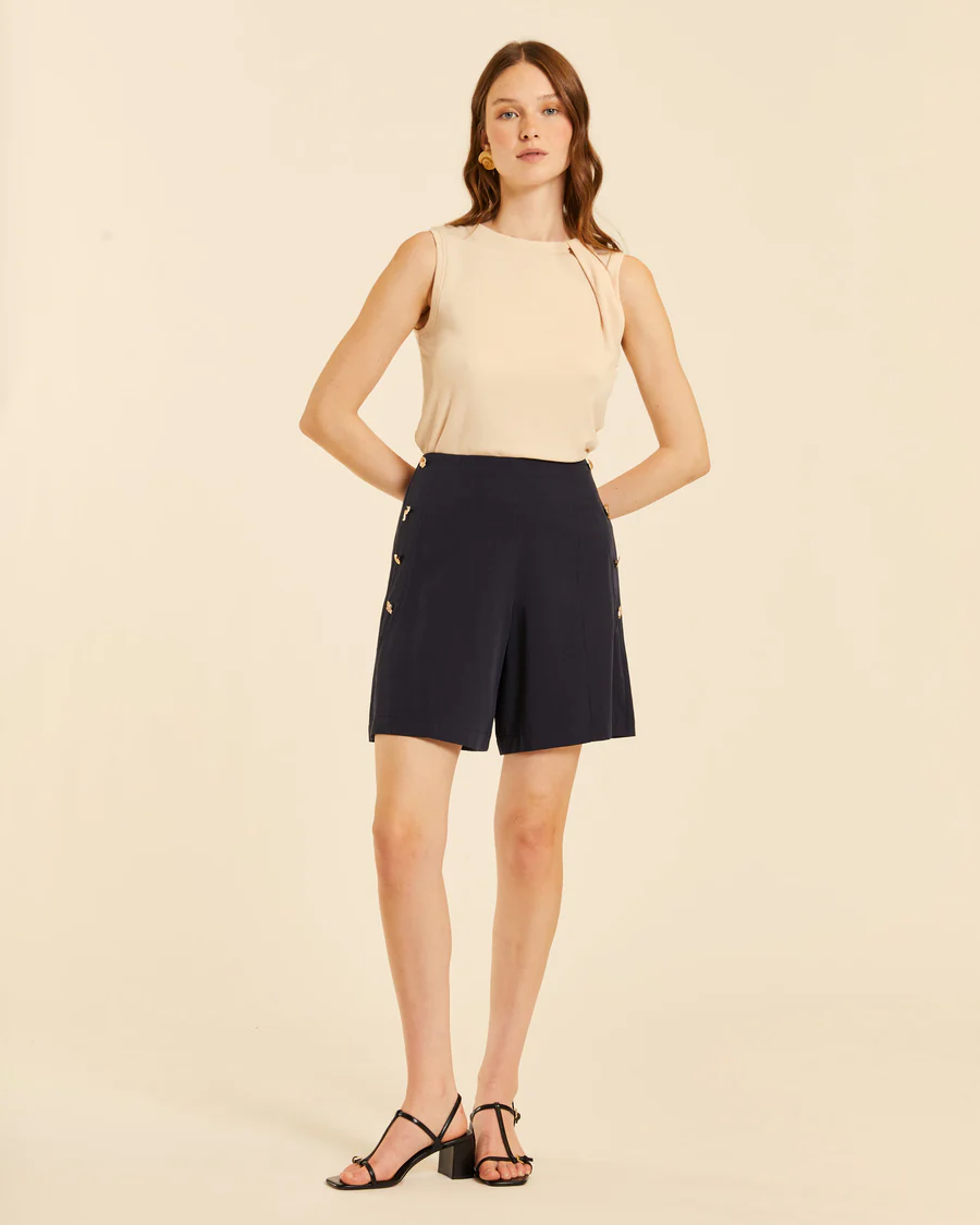 Shorts con botones negro