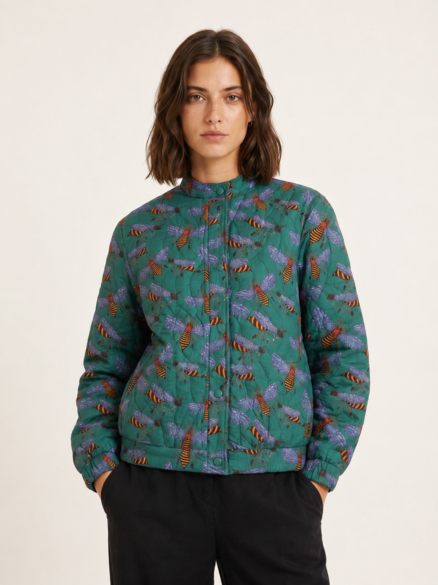 Chaqueta Enguatada Bees Verde - Imagen 2