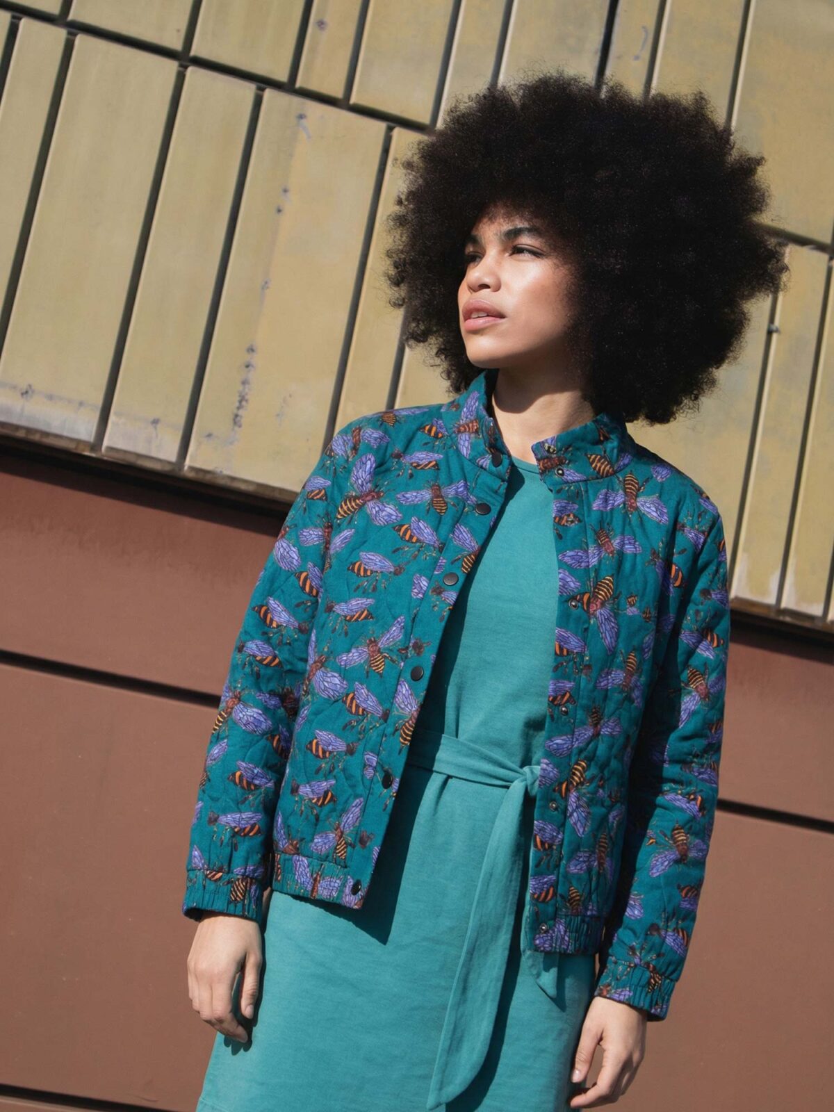 Chaqueta Enguatada Bees Verde