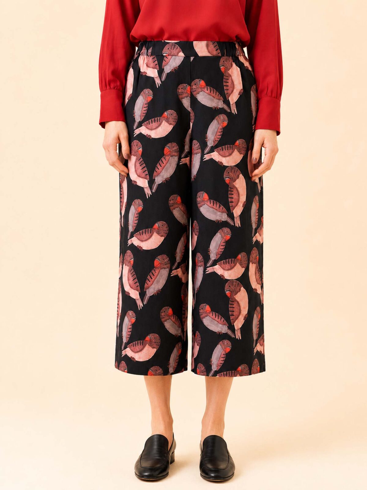 Culote Birds Estampado Loros Negro