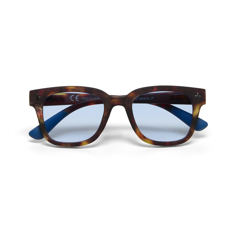 [OK012CH-BL] GIOVANNI - Havana - Blue lens