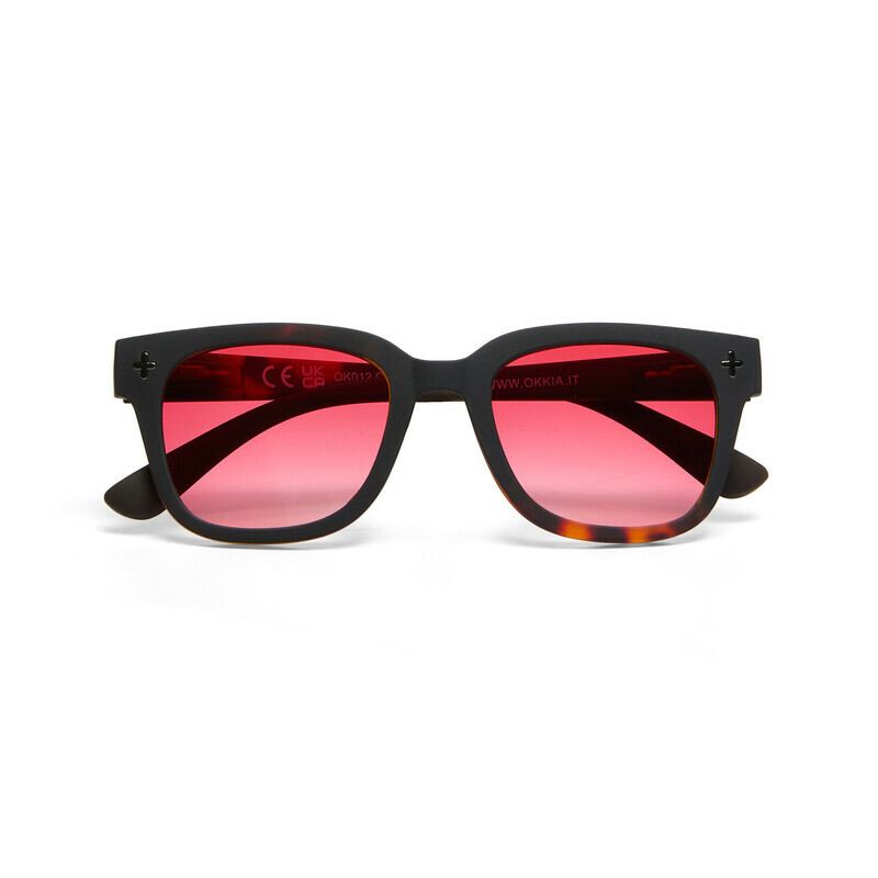[OK012B3H-RD] GIOVANNI - Black Havana - Red lens
