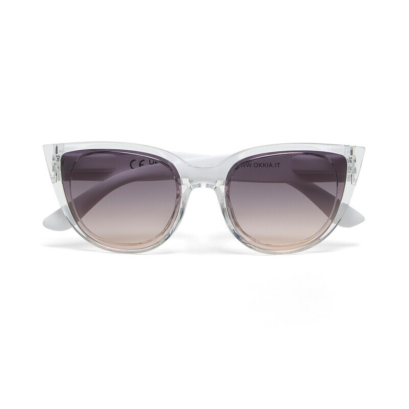 [OK020TCL-BK] SILVIA - Transparent White - Black lens