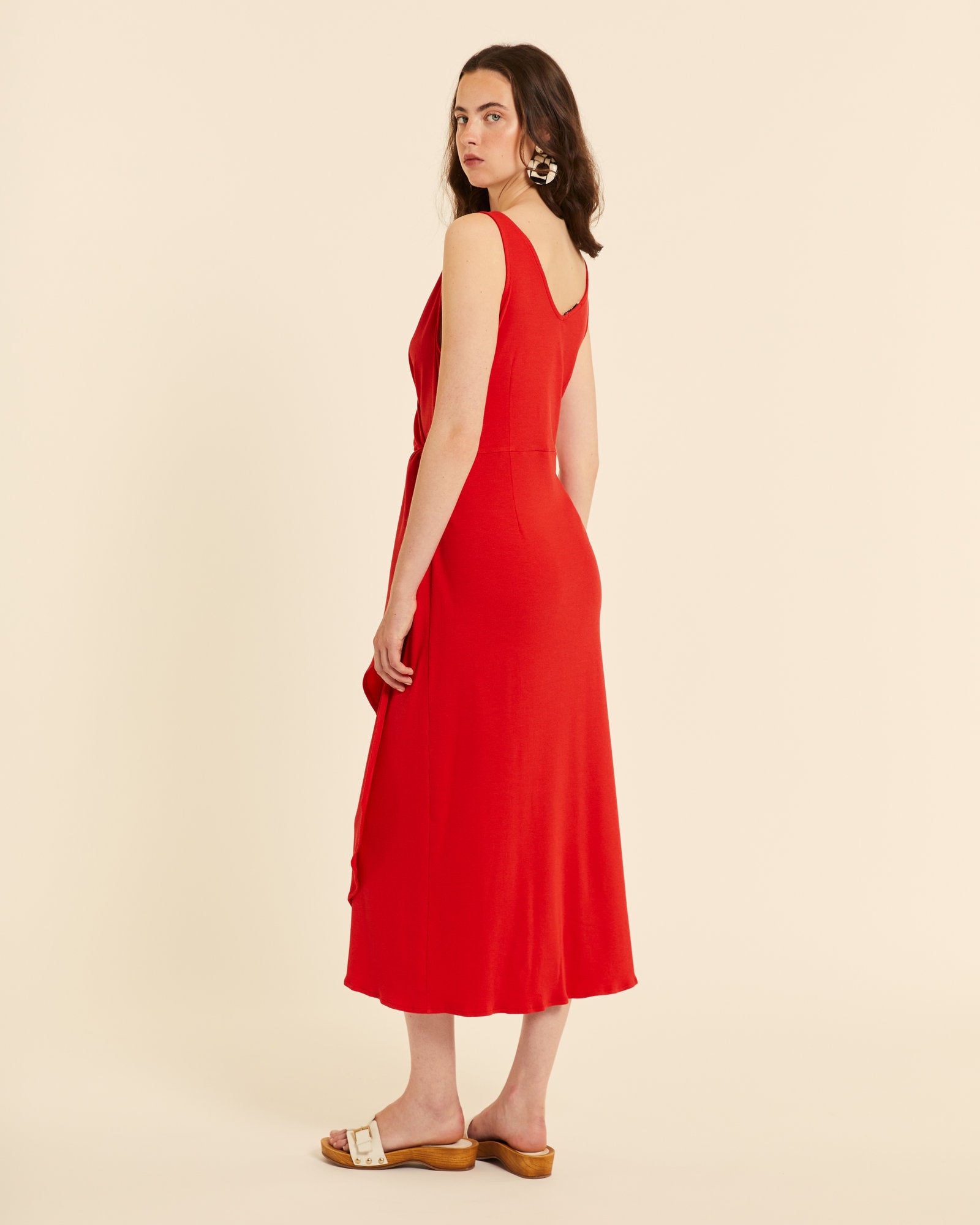 Vestido canale cruzado rojo - Imagen 4