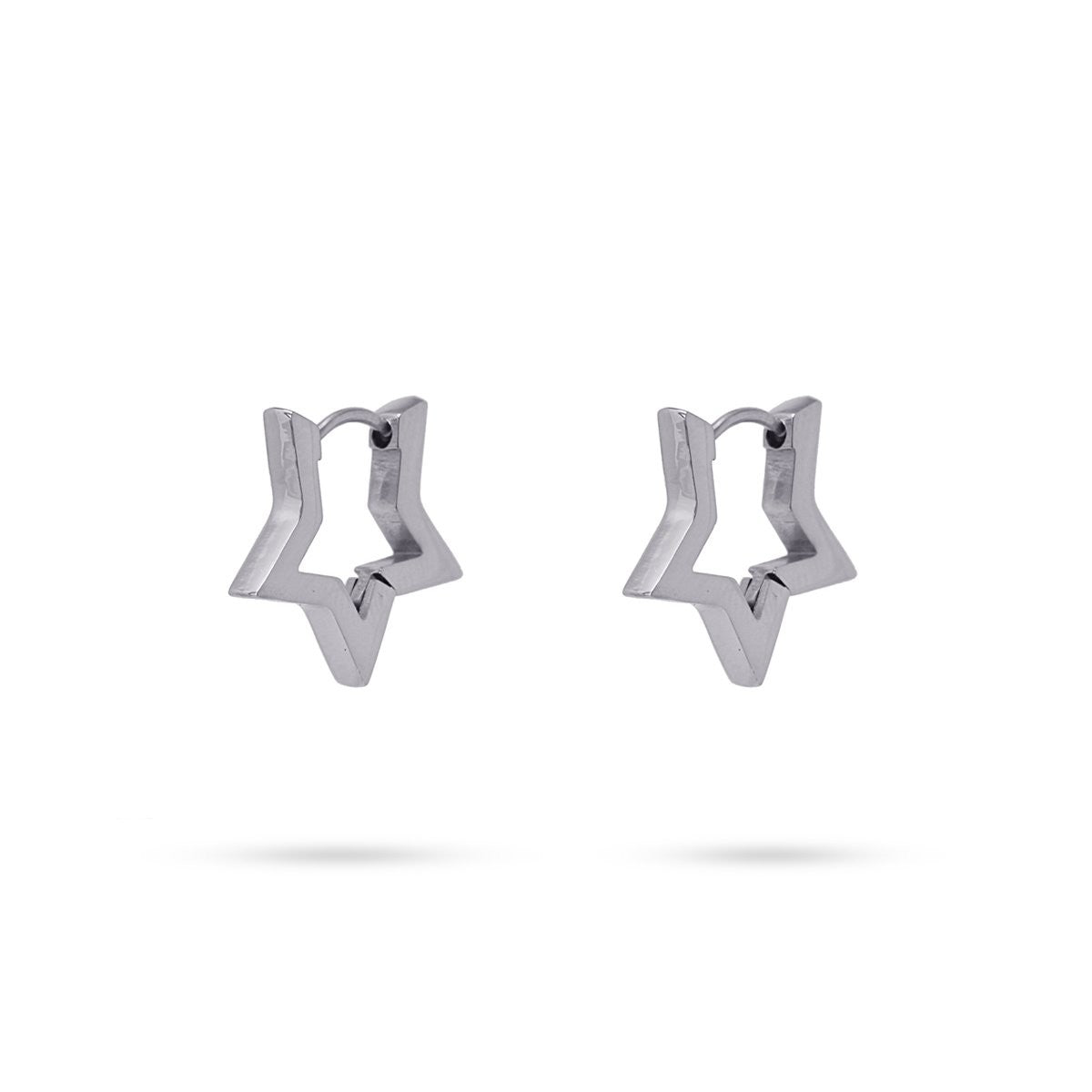 Pendientes June en Plateado, bisutería de acero de la colección Essentials — Tiendas Via Vai Estepona
