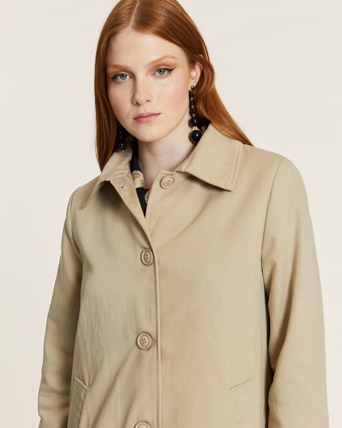 Abrigo Con Forro De Cuadros Beige Beige
