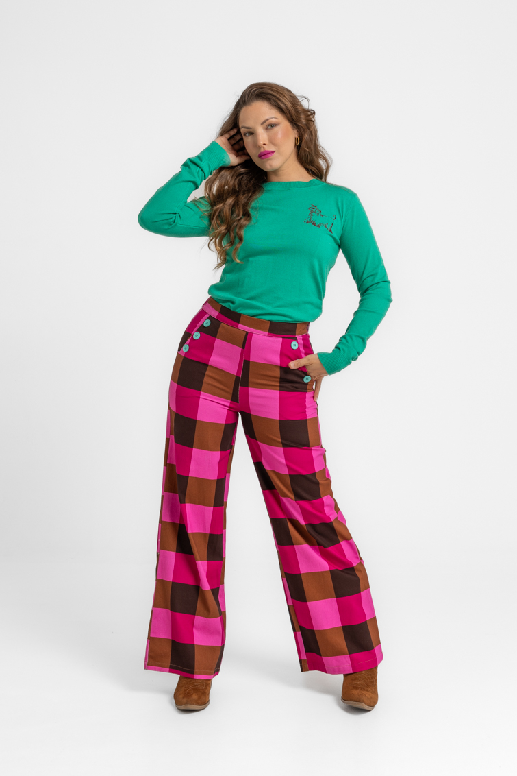 Pantalón con botonadura estilo marinero de Lolina – colección FLOWING | Tiendas Via Vai
