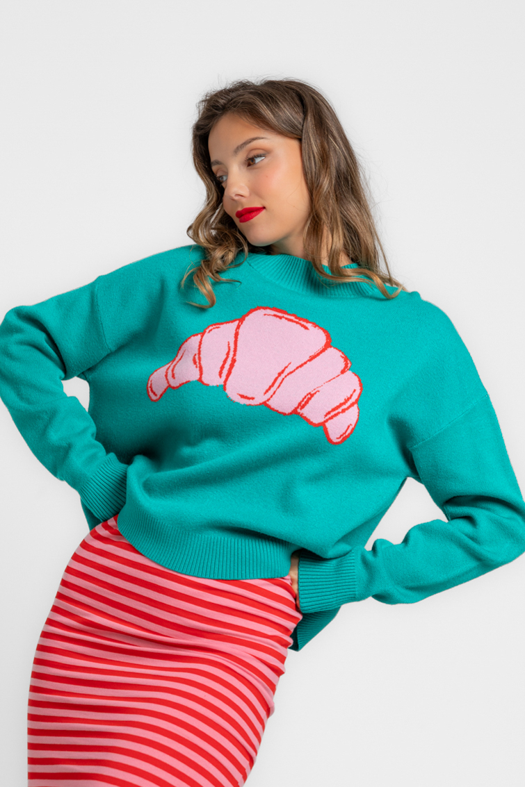 Suéter crop de Lolina – colección CROISSANT | Tiendas Via Vai