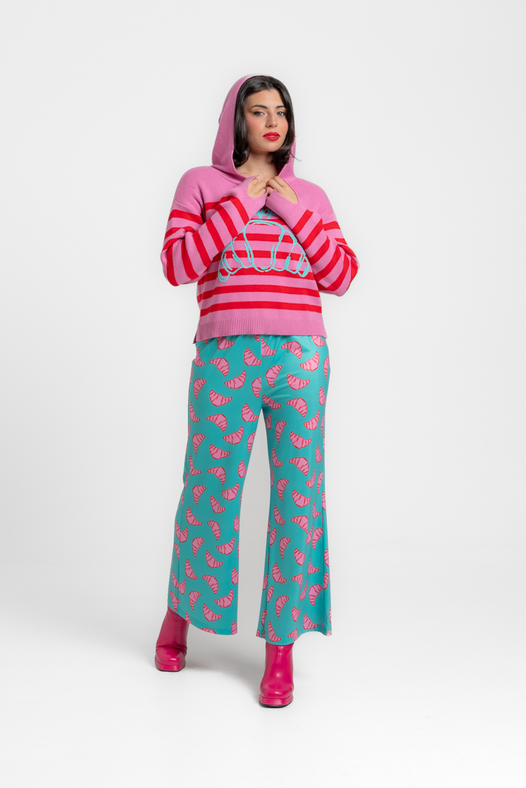 Sudadera de punto jacquard con capucha de Lolina – colección CROISSANT | Tiendas Via Vai