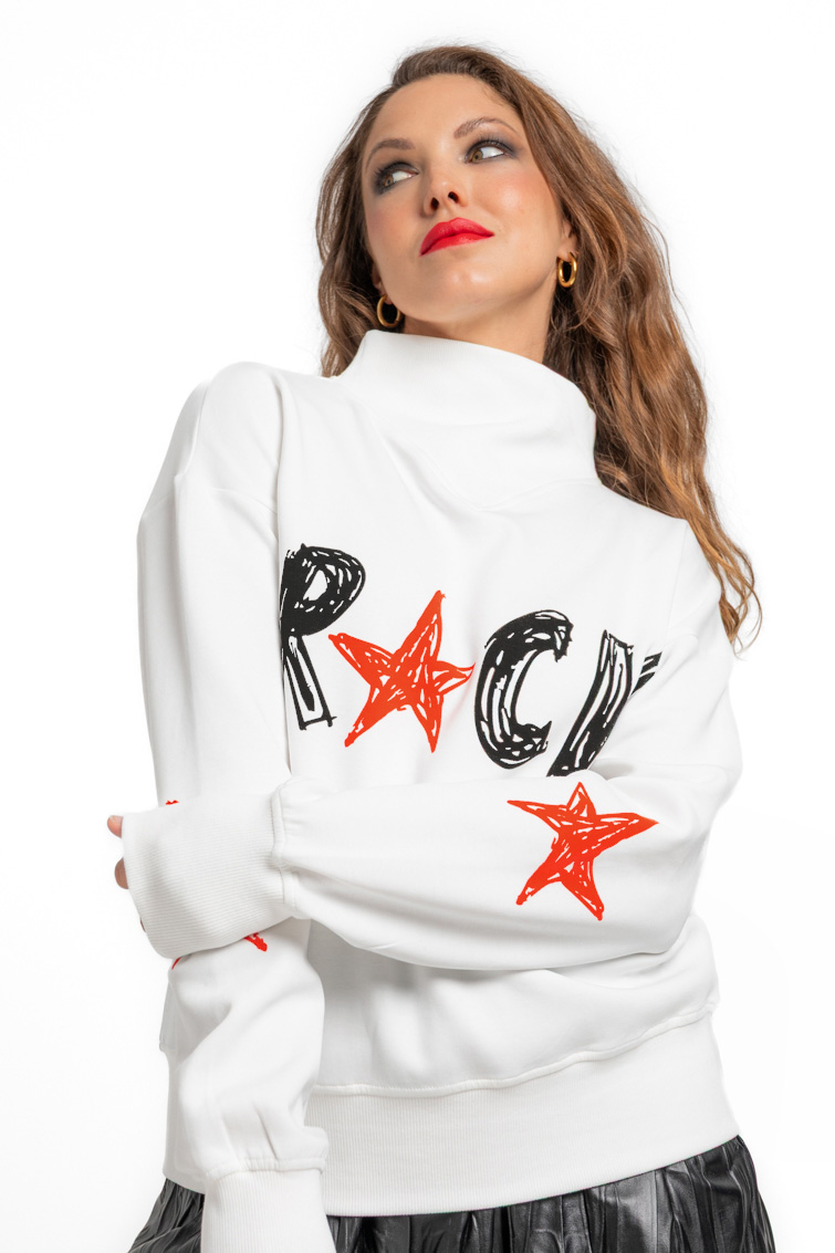 Sudadera cuello chimenea de Lolina – colección ROCK AND ROLL | Tiendas Via Vai