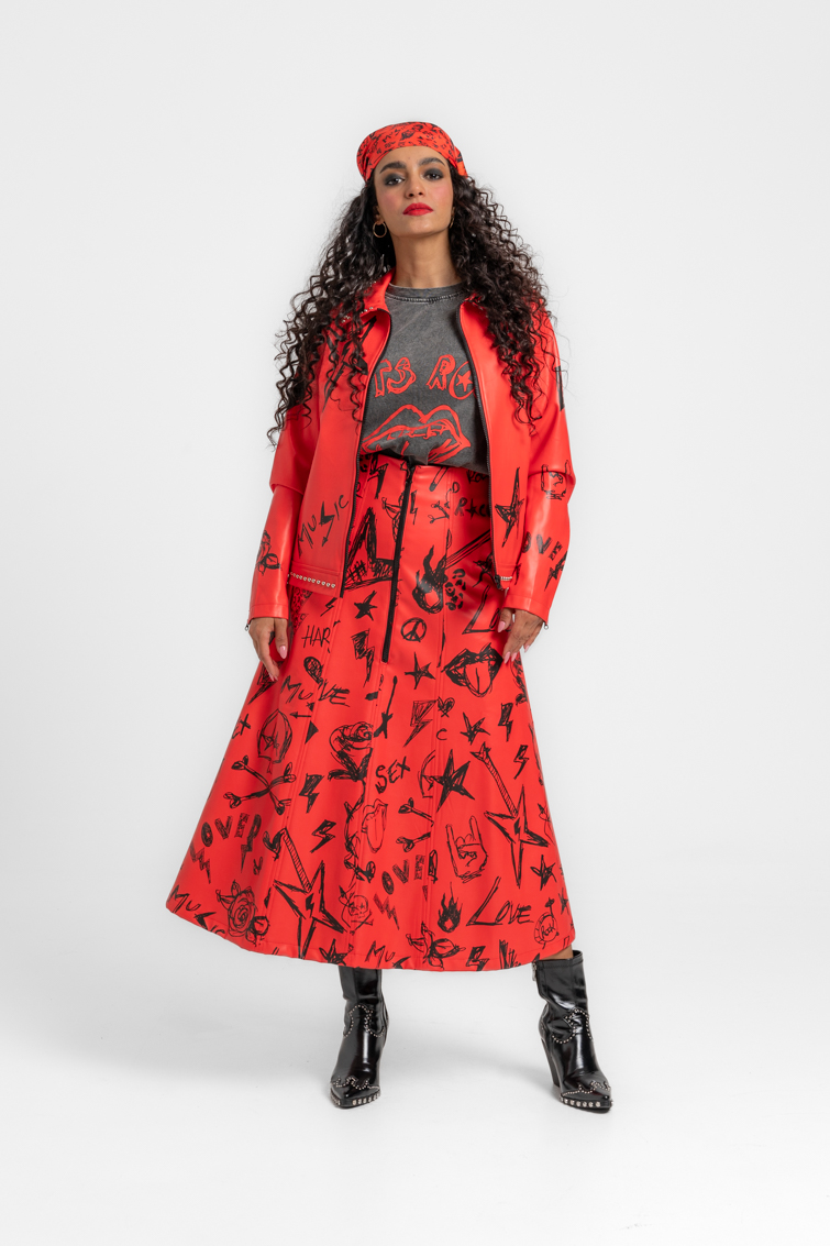 Cazadora Cremallera efecto piel de Lolina – colección ROCK AND ROLL | Tiendas Via Vai