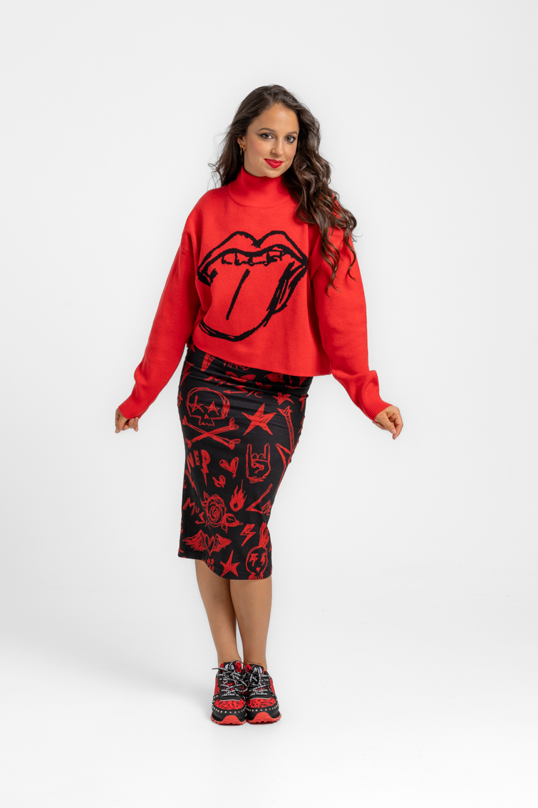 Suéter crop de Lolina – colección ROCK AND ROLL | Tiendas Via Vai