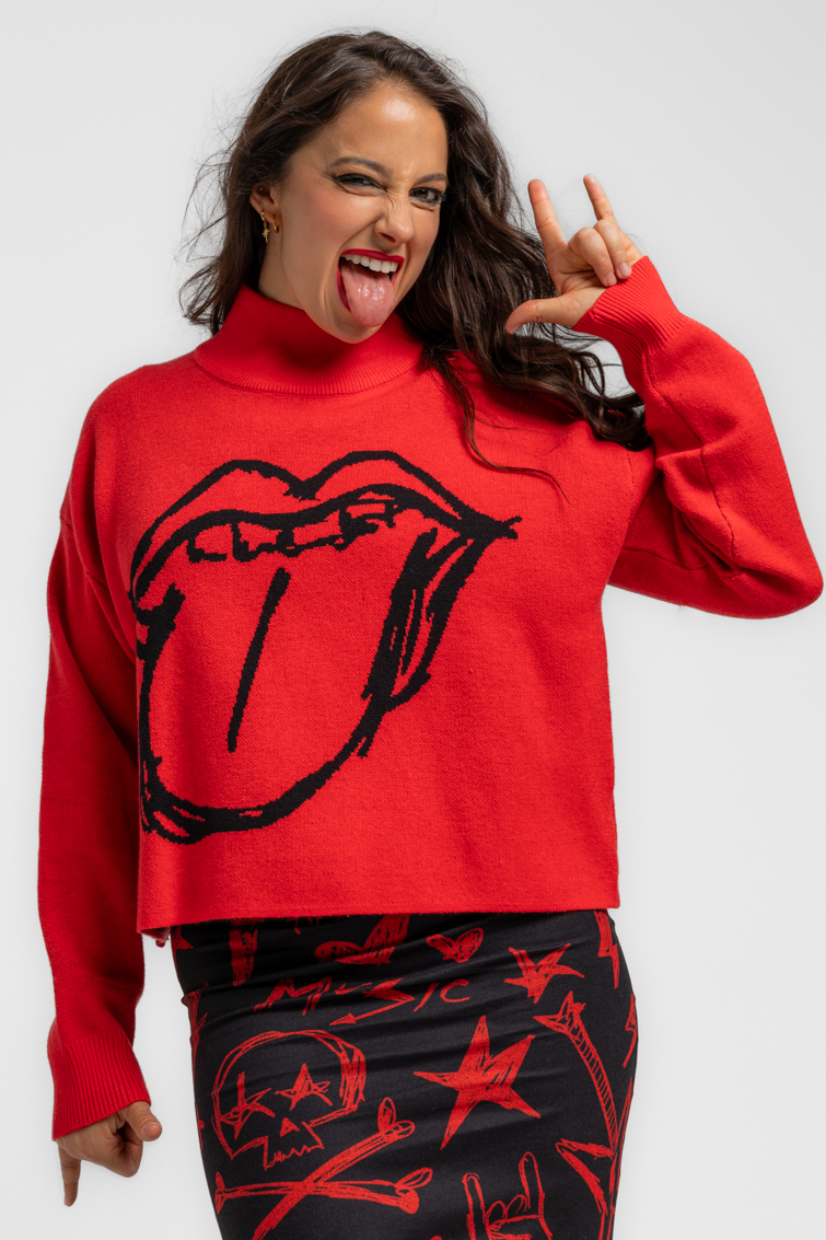 Suéter crop de Lolina – colección ROCK AND ROLL | Tiendas Via Vai