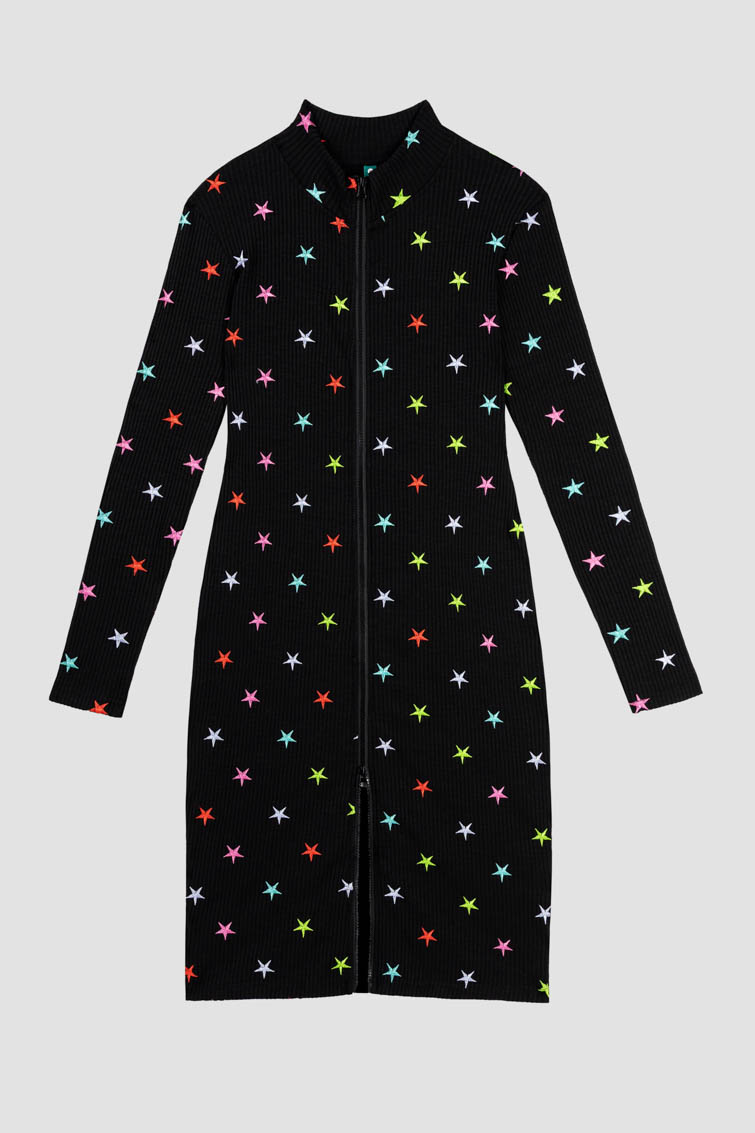 Vestido cremallera con cuello perkins entallado de Lolina – colección STARS | Tiendas Via Vai