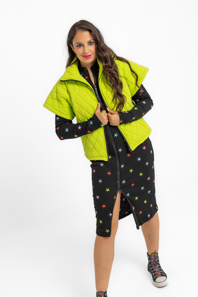 Vestido cremallera con cuello perkins entallado de Lolina – colección STARS | Tiendas Via Vai