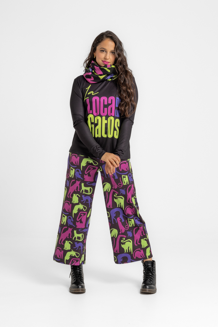 Pañuelo 70x180 de Lolina – colección La Loca de los Gatos | Tiendas Via Vai