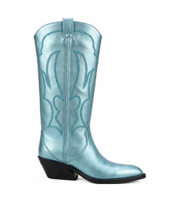 Bota alta cowboy metalizada de Lolina – colección Otoño/Invierno 2026 | Tiendas Via Vai
