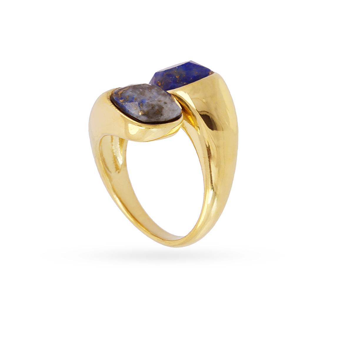 Anillo Spirit Doble Piedra Natural en Azul, bisutería de acero de la colección Sand Dust — Tiendas Via Vai Estepona