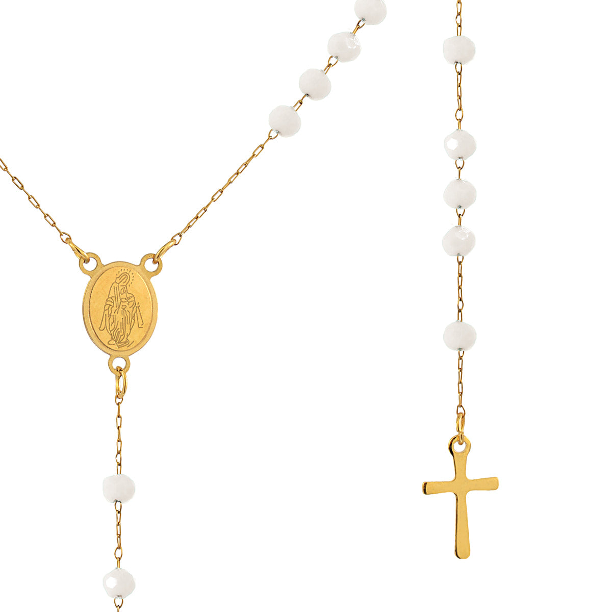 Collar Devoción en Blanco, bisutería de acero de la colección Astros — Tiendas Via Vai Estepona