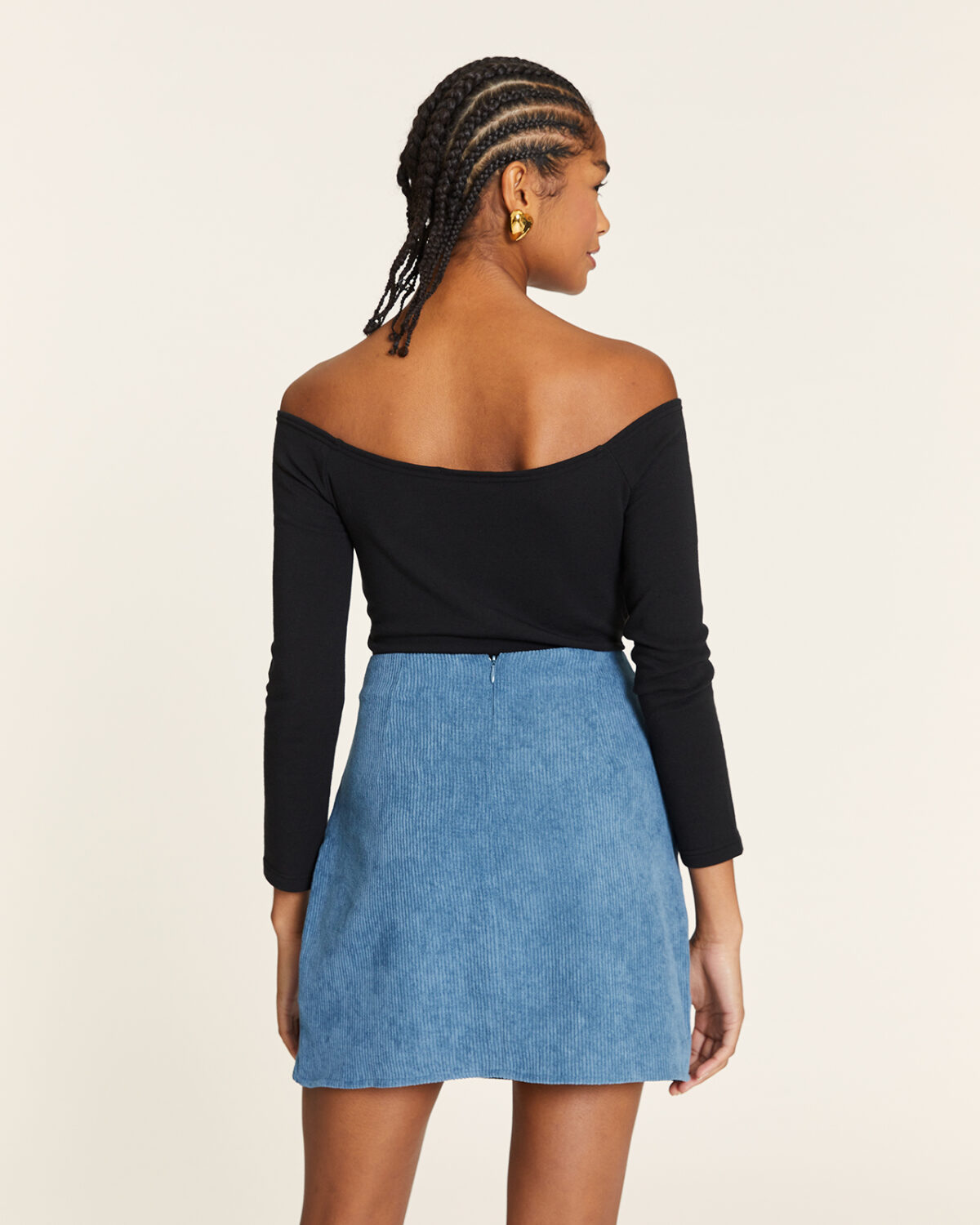 Body Con Fruncido Negro Negro