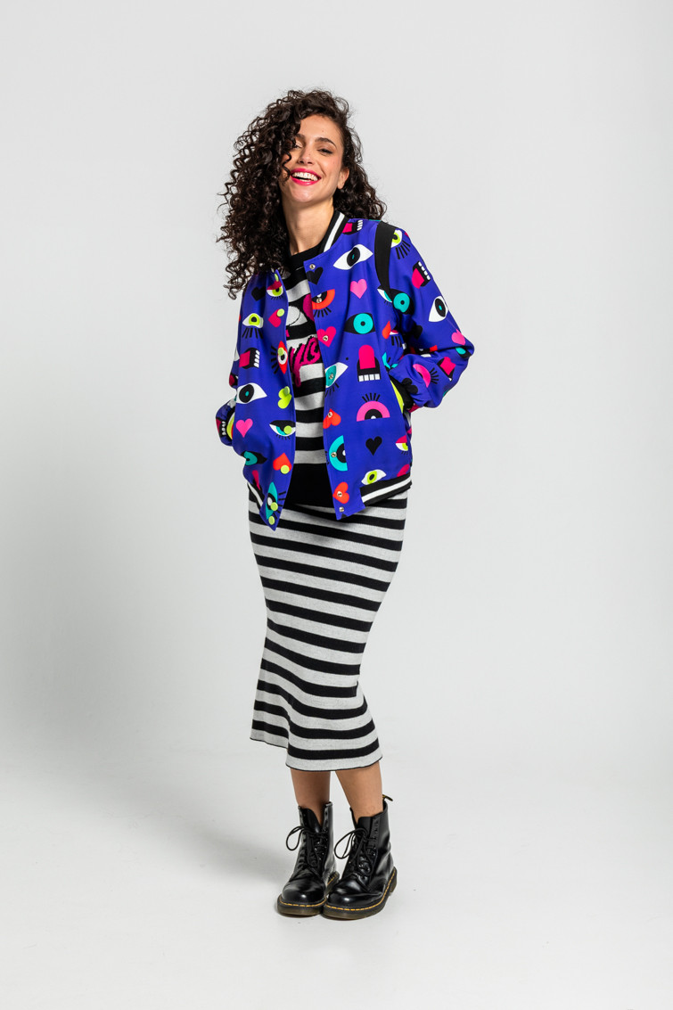 Bomber Reversible De Ojos, Corazones Y Bocas - Imagen 5