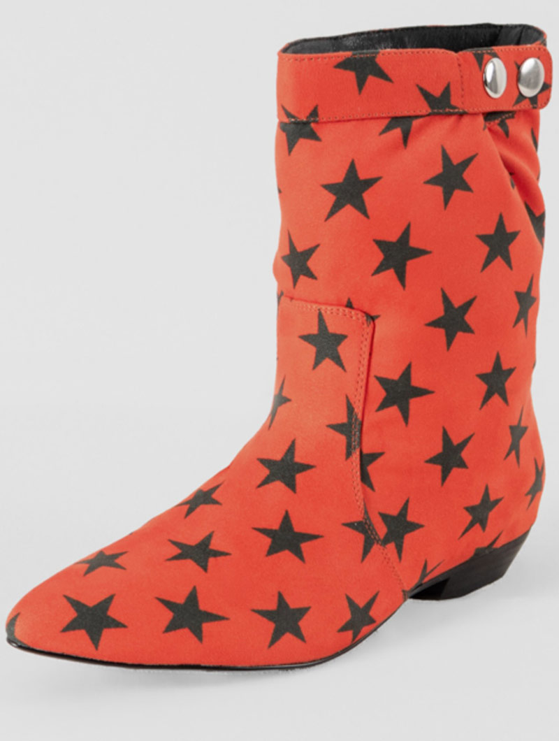 Botas Antelina Estampada Naranja
