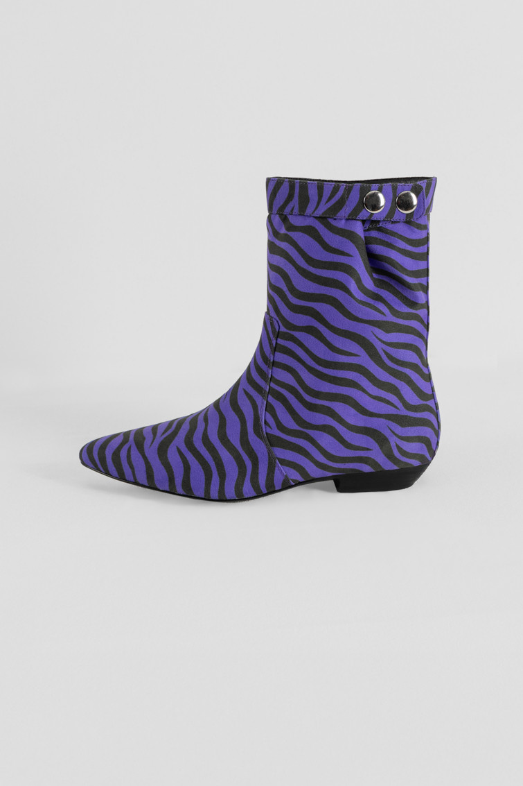 Botas Antelina Estampada Morada