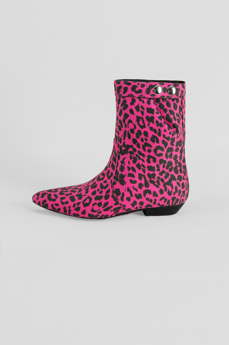 Botas Antelina Estampada Fucsia