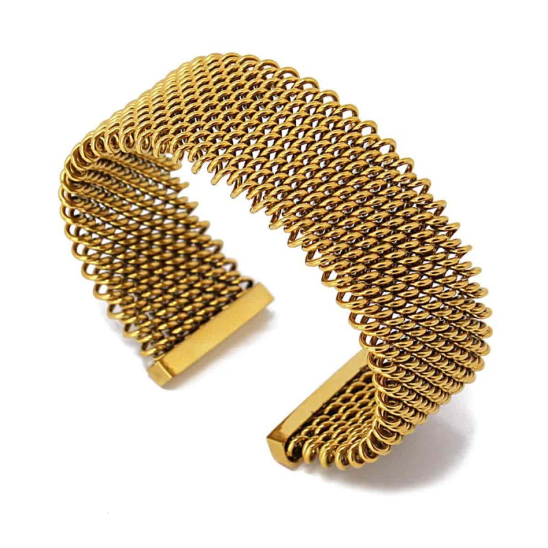 Brazalete Malla Acero Bpu547 D Dorado