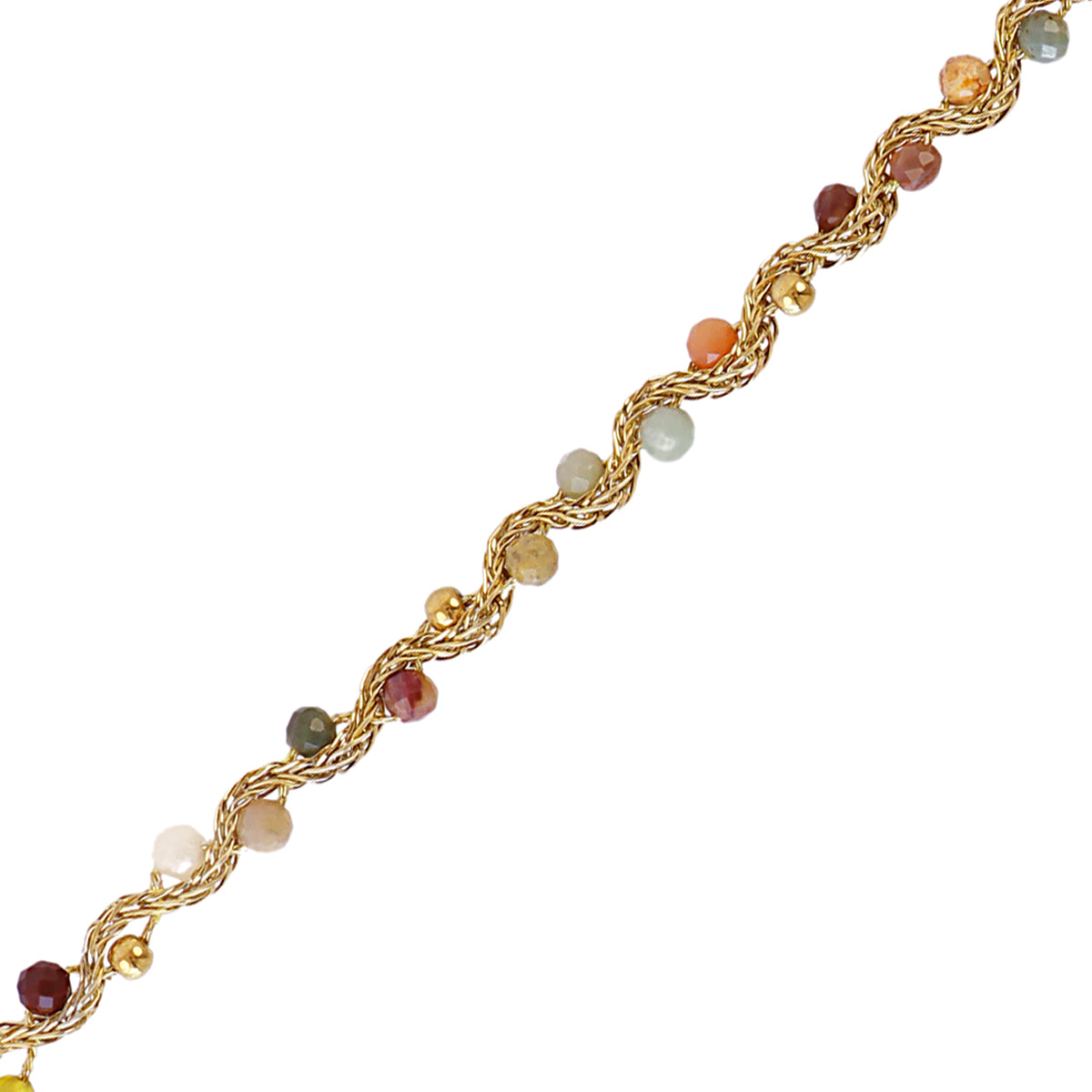 Pulsera Fina Spirit Ondas Cuentas de Cristales en Verde, bisutería de acero de la colección Sand Dust — Tiendas Via Vai Estepona