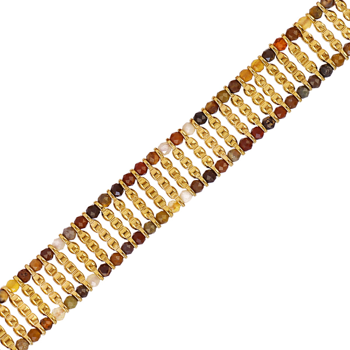 Pulsera Ajustable Spirit Multicolor en Café, bisutería de acero de la colección Sand Dust — Tiendas Via Vai Estepona