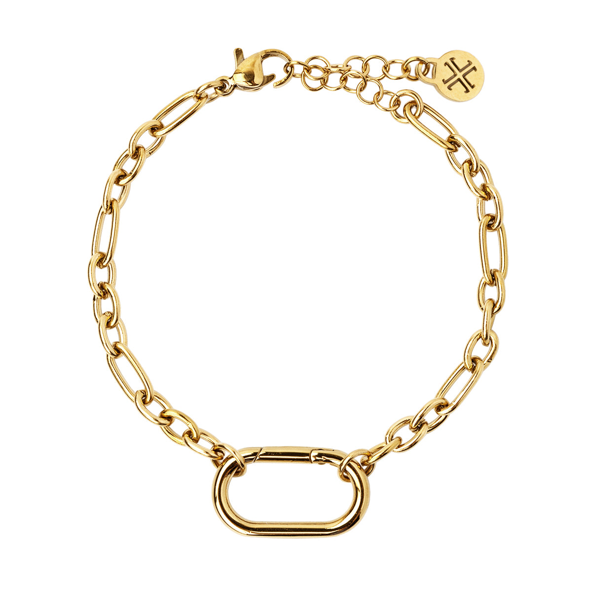 Pulsera Personalizable Eslabones en Dorado, bisutería de acero de la colección Charms — Tiendas Via Vai Estepona