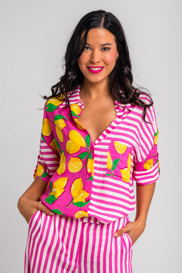 Camisa safari rosa de limones - Limoncello