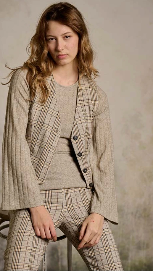 Chaleco Dolly Cuadros Beige