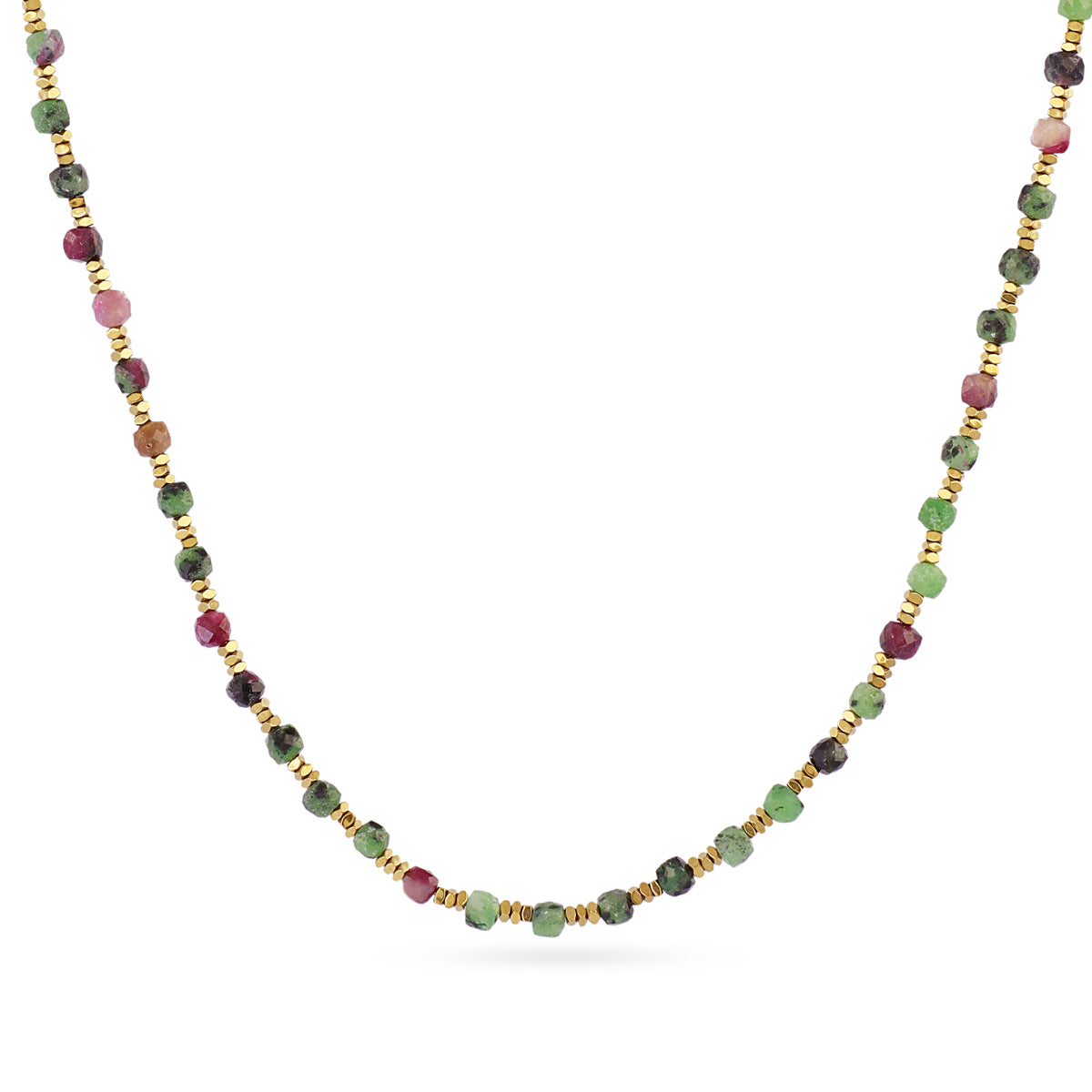 Collar Extensible Spirit con Piedras Facetadas en Verde, bisutería de acero de la colección Sand Dust — Tiendas Via Vai Estepona
