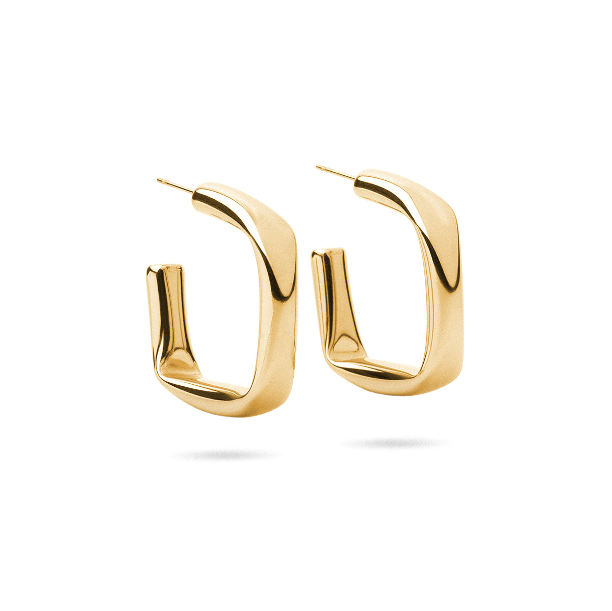 Aros Essentials Cuadrados en Dorado, bisutería de acero de la colección Essentials — Tiendas Via Vai Estepona