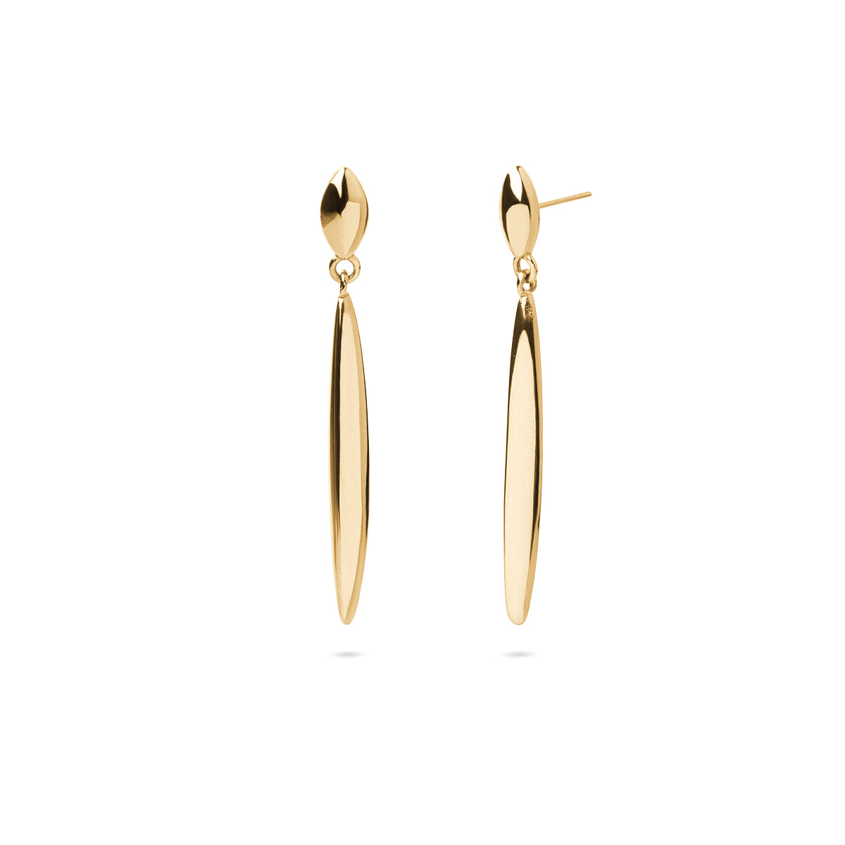 Pendientes Essentials Gota Alargada en Dorado, bisutería de acero de la colección Essentials — Tiendas Via Vai Estepona