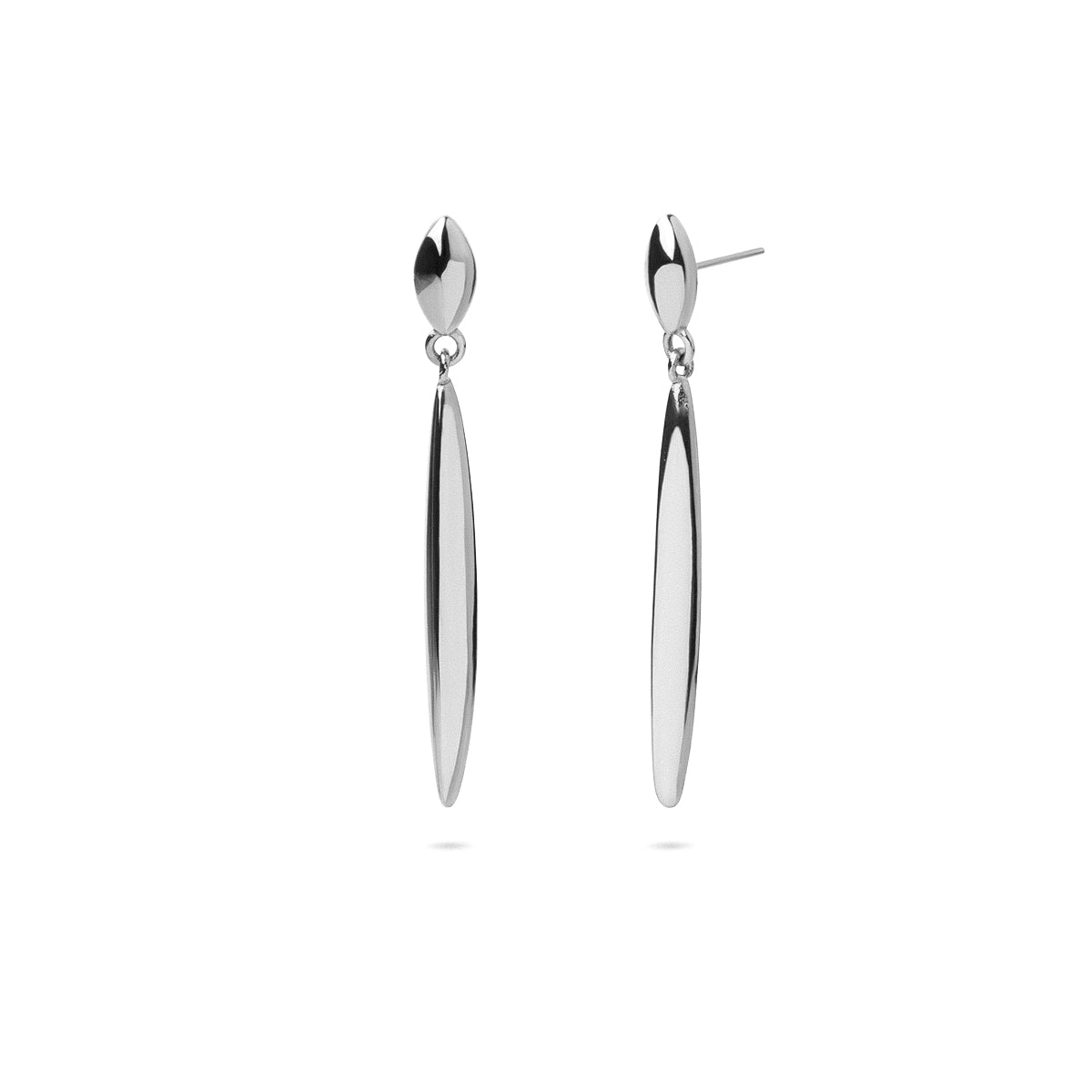 Pendientes Essentials Gota Alargada en Plateado, bisutería de acero de la colección Essentials — Tiendas Via Vai Estepona
