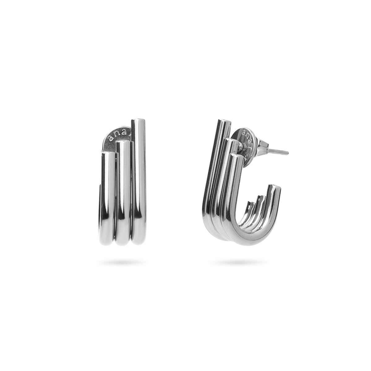 Aros Essentials Triples en Plateado, bisutería de acero de la colección Essentials — Tiendas Via Vai Estepona