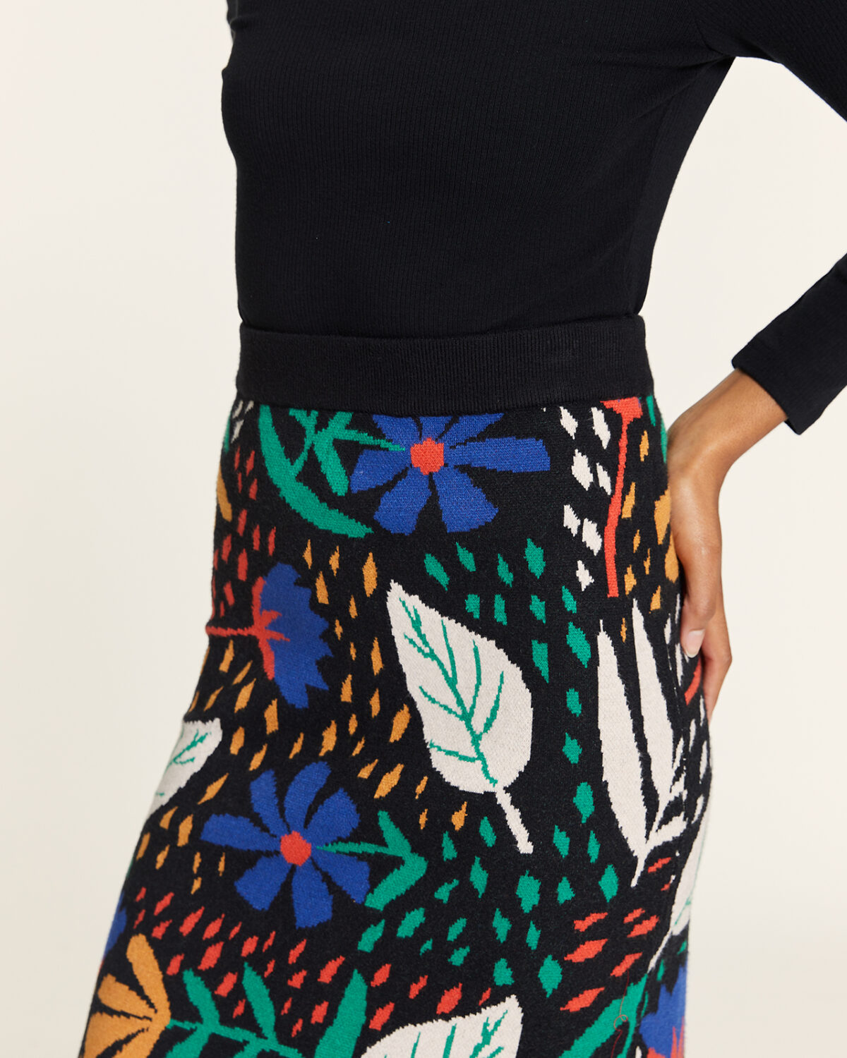 Falda De Punto Garden Negro