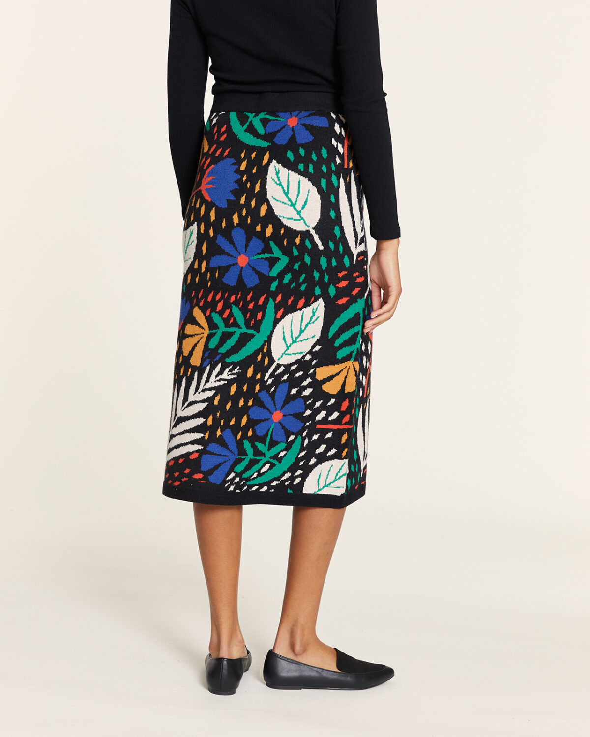 Falda De Punto Garden Negro