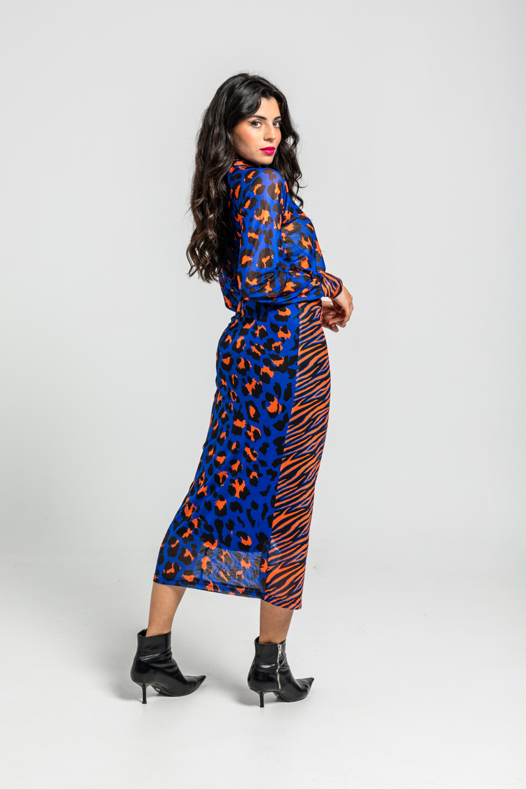 Falda Tubo Tul De Estampado Variado De Animal Print
