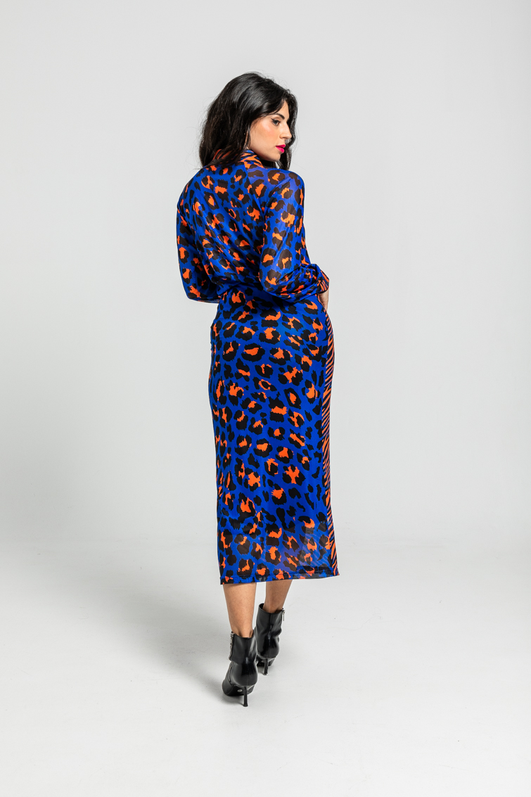 Falda Tubo Tul De Estampado Variado De Animal Print