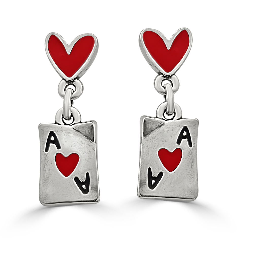 Pendientes As de corazones