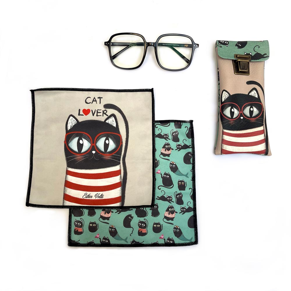 Paño Limpia Gafas Cat Lover