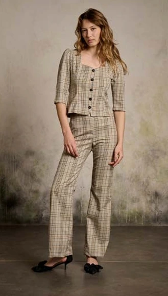 Pantalon Tina Beige Marron