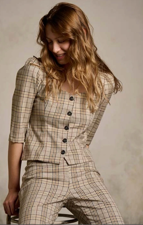 Pantalon Tina Beige Marron